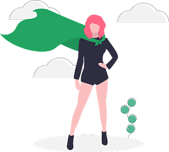 紅發(fā)女孩在節(jié)日中打扮成超人造型