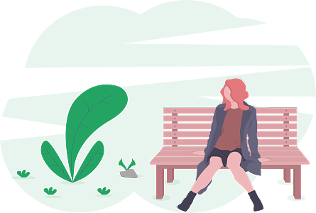 中筒靴風(fēng)衣女人坐在公園的長(zhǎng)椅上思考
