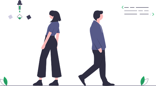 男人和女人背對(duì)著離開