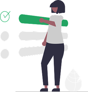 女子選擇問卷選項/女學(xué)生勾選考試題目的答案