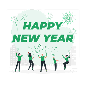 男女老少都在開心地慶祝新年的到來