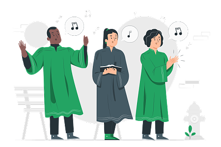 南非的索維托福音合唱團(tuán)穿著傳統(tǒng)服裝登臺(tái)表演