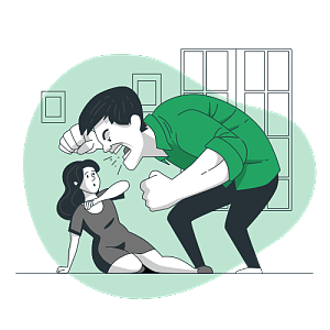 一名男子在對一名女子進行大聲怒吼