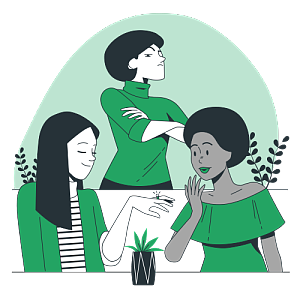 女子向朋友們展示她手上的大鉆戒，朋友們都異常地羨慕