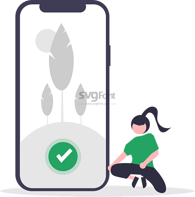 扎马尾的女孩通过了手机应用的安全验证操作