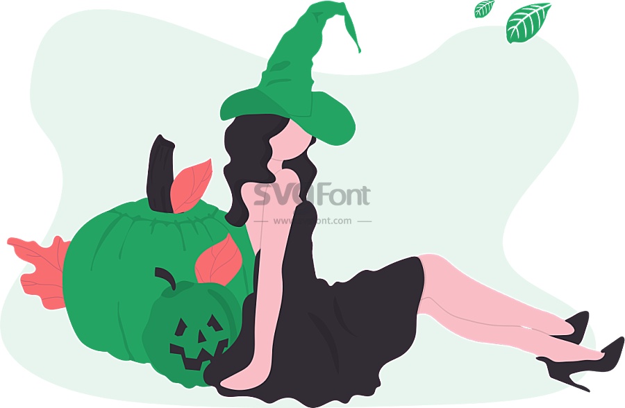 一位穿着性感礼服的卷发美女在参加万圣节派对