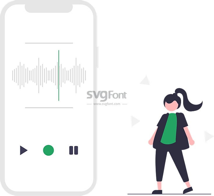 女子用手机的录音功能记录下孩子的声音