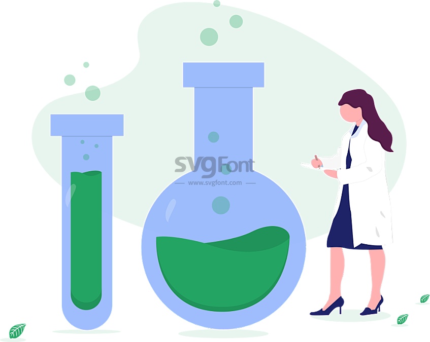 女科学家记录实验研究数据