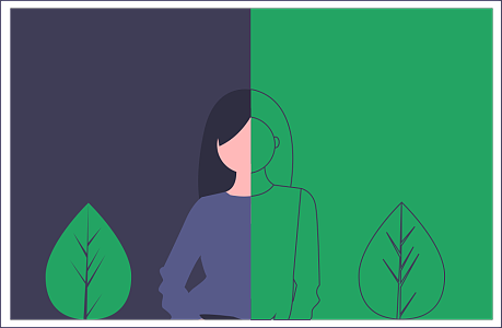 女孩在生活和职场中展现出两面不同的性格