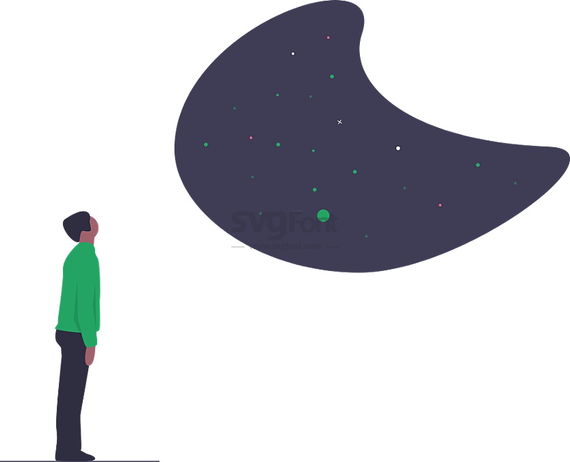 男子抬头望着夜空中一闪一闪的星星