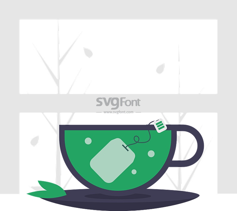 窗边桌子上的一杯袋泡茶