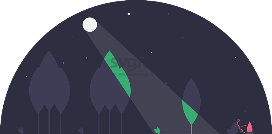 一轮圆月照亮了漆黑的夜空/月光洒落在郊外空旷的山野