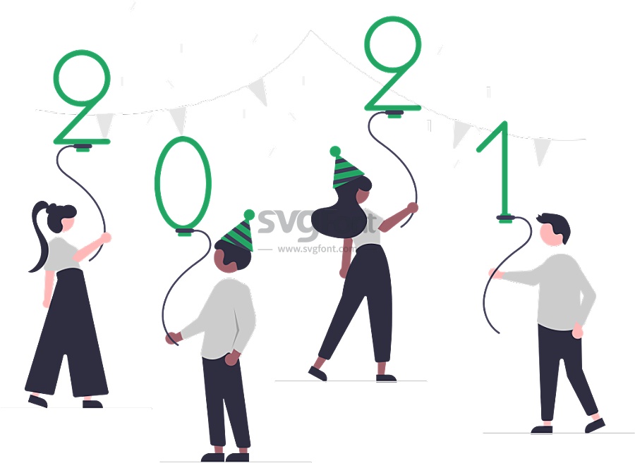 年轻男女举行跨年活动倒数迎接2021年的到来