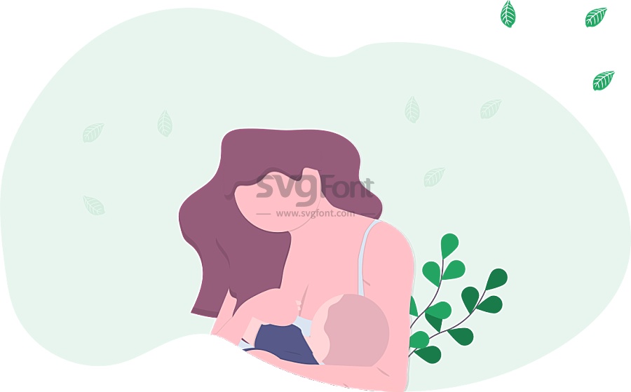 一位哺乳期的妈妈正在亲喂宝宝吃奶