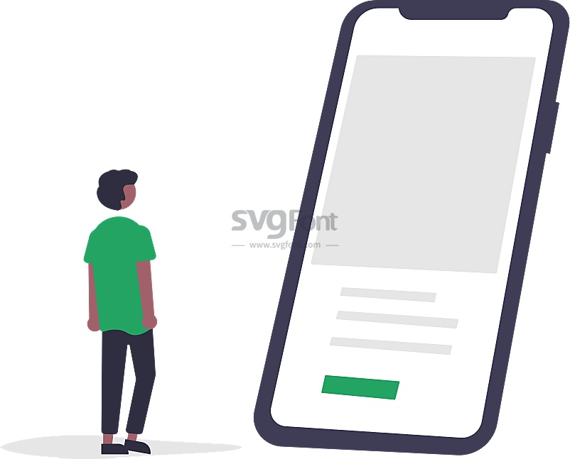 男子正在测试自己研发的一款手机app