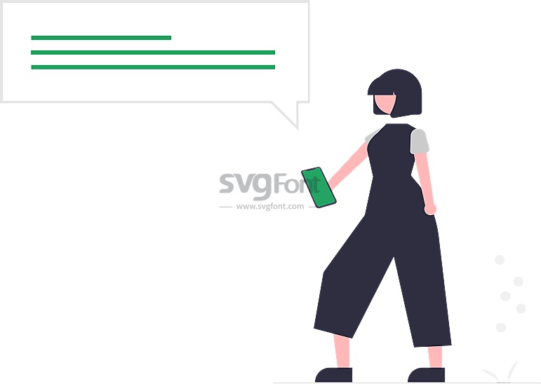 齐刘海女子在查阅手机上的消息应用的信息