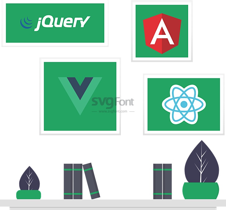 主流前端框架有:jQuery,Angular,Vue,React