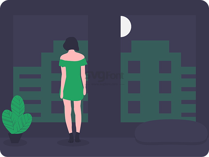 一名酒吧工作的女孩深夜下班走在无人的街道上