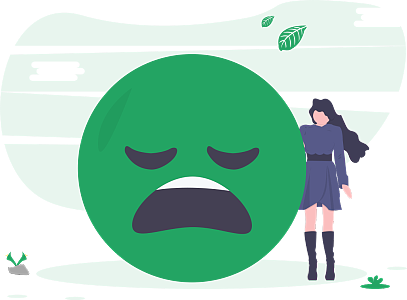 长发女子突然感到情绪低落