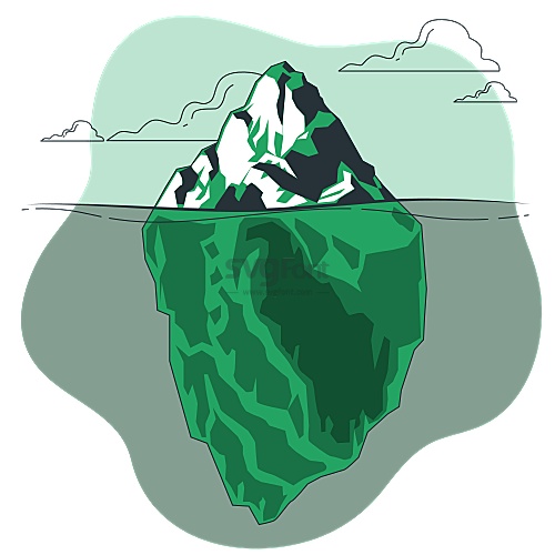 一座脱离了冰川漂浮在海洋中的冰山