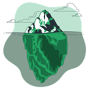 一座脱离了冰川漂浮在海洋中的冰山