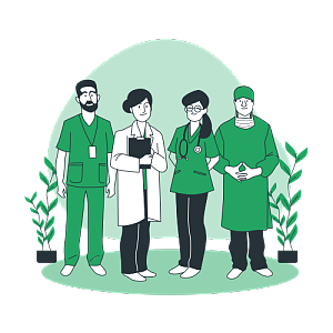 一个由4名医护人员组成的医疗团队
