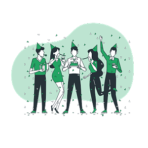 同事们开心地为男子庆祝生日