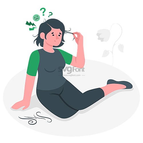 女子为大量掉头发感到担忧