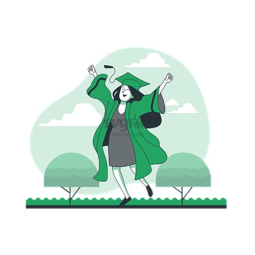 女孩为自己完成了大学学业感到开心