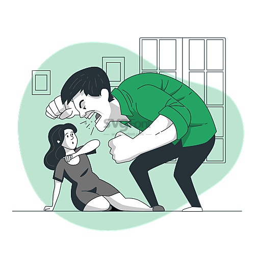 一名男子在对一名女子进行大声怒吼