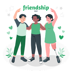 三名友谊深厚的女子在一起聚会