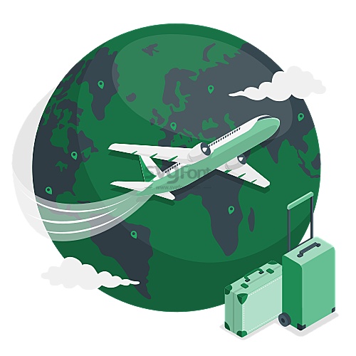 国际航班载着世界各国旅客飞遍全球