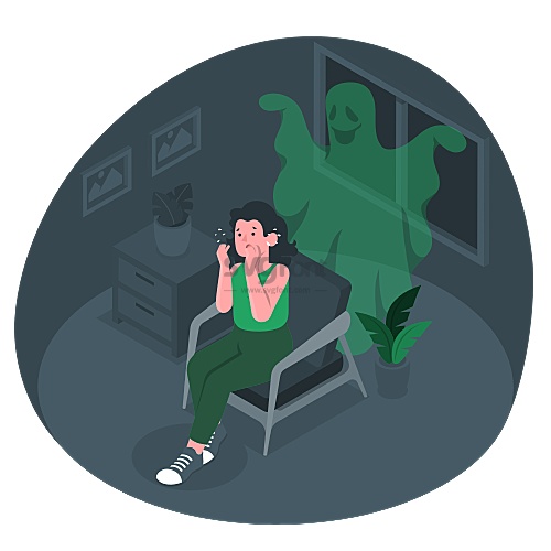 每当女子幻想着这个世界上有幽灵的存在就觉得很恐惧