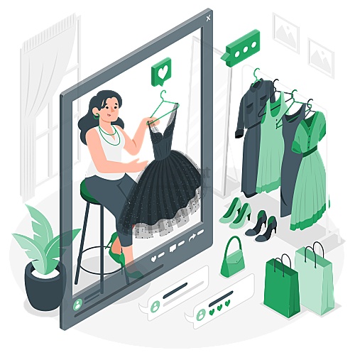 一名时尚女主播被服装店邀请直播卖货