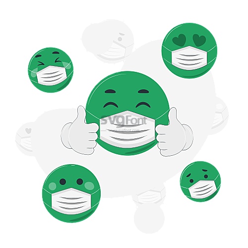 各式各样的面罩表情符号供人们选择