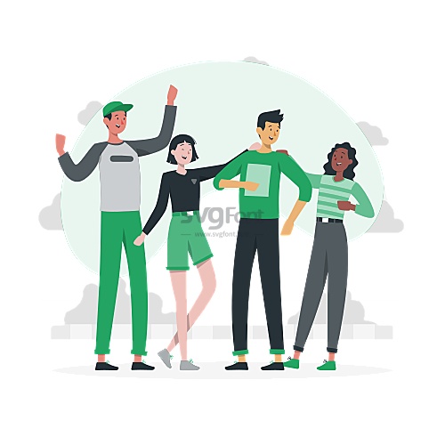 四名不同民族的学生建立了深厚的友谊