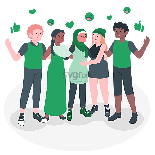 一群不同民族的学生在开心地聚会