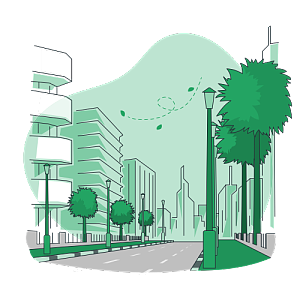 街道上空荡荡的，与往日车来车往的情景形成鲜明的对比