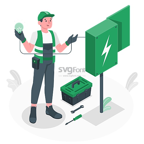 一名男电工正在检查线路设备是否存在故障